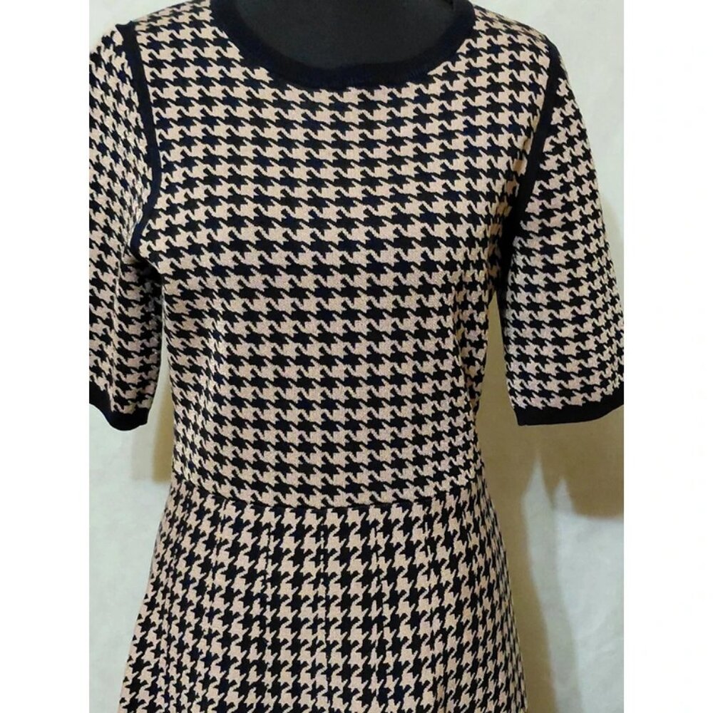 Ann Taylor Women's Small Houndstooth Pattern Blac… - image 5